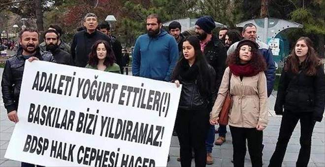 DHKP-C`Lİ ŞÜPHELİNİN TUTUKLANMASINI PROTESTO ETTİLER